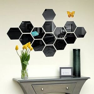 Hexagon Style Acrylic Mirror – Modern Home Decoration [13 pieces]
